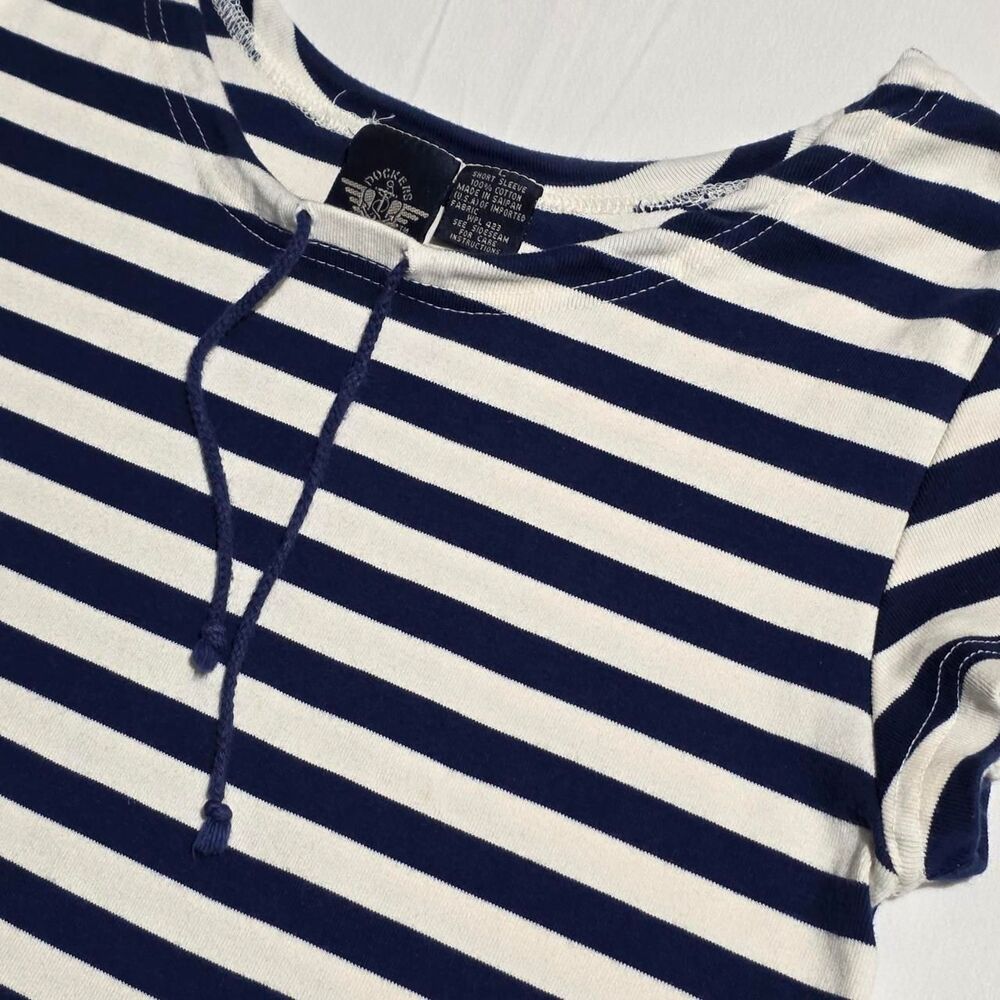 Vintage 90s Dockers Striped Boatneck Tee Women's Size Large